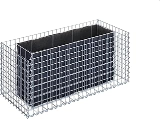 GABIONA Hochbeete für Garten Gabionen Drahtkörbe für Steine eckig Wandstärke 10cm I 4mm Gabionen Gitter galvanisch verzinkt Maschenweite 5 x 5 cm I Gabionen Steinkorb L/H/B (120 x 50 x 50 cm)