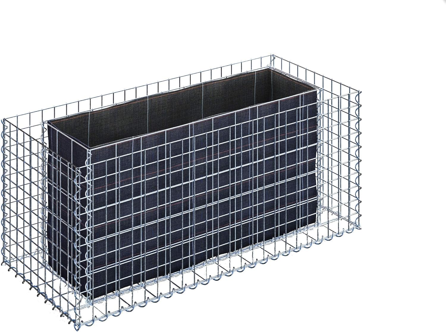 GABIONA Hochbeete für Garten Gabionen Drahtkörbe für Steine eckig Wandstärke 10cm I 4mm Gabionen Gitter galvanisch verzinkt Maschenweite 5 x 5 cm I Gabionen Steinkorb L/H/B (120 x 50 x 50 cm)