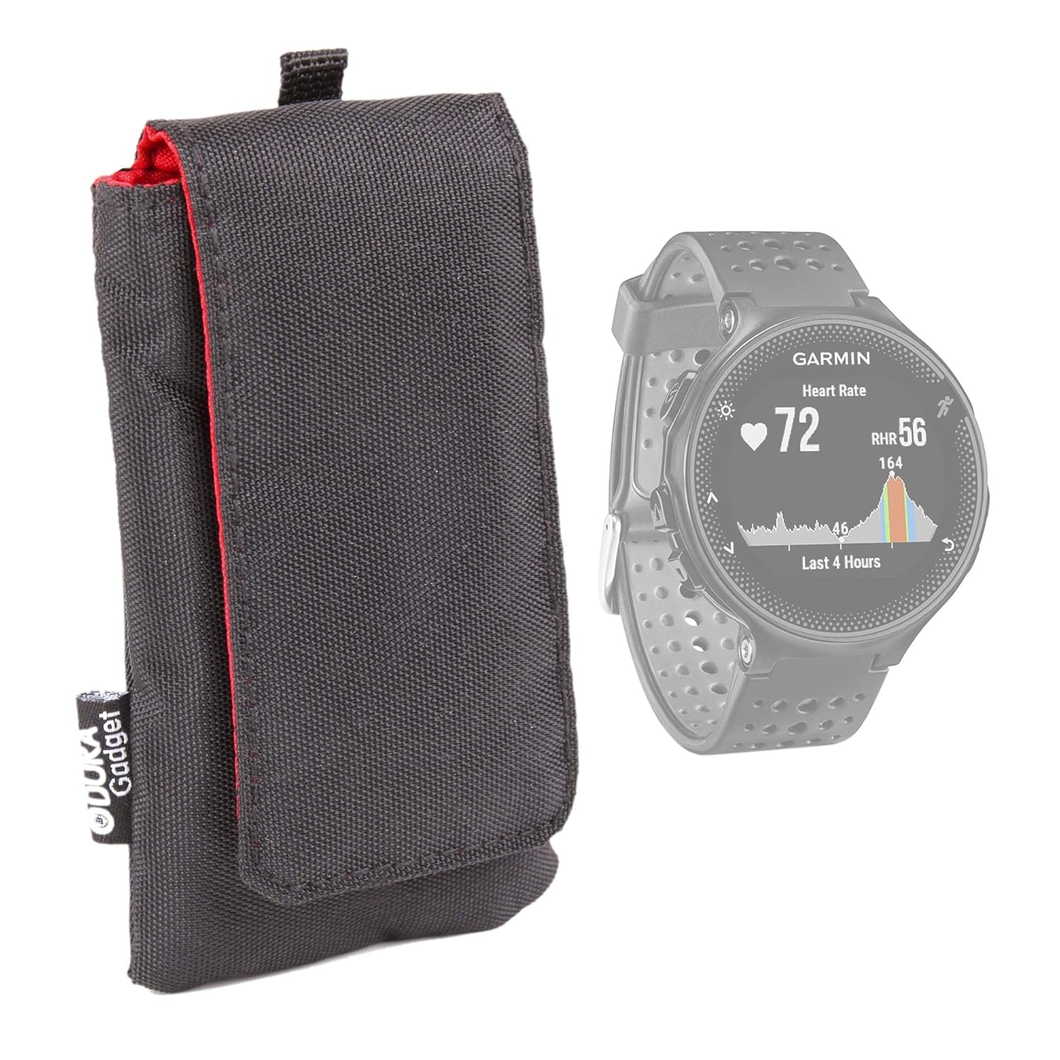 DURAGADGET Funda Acolchada Negra/Roja para Smartwatch Garmin ...