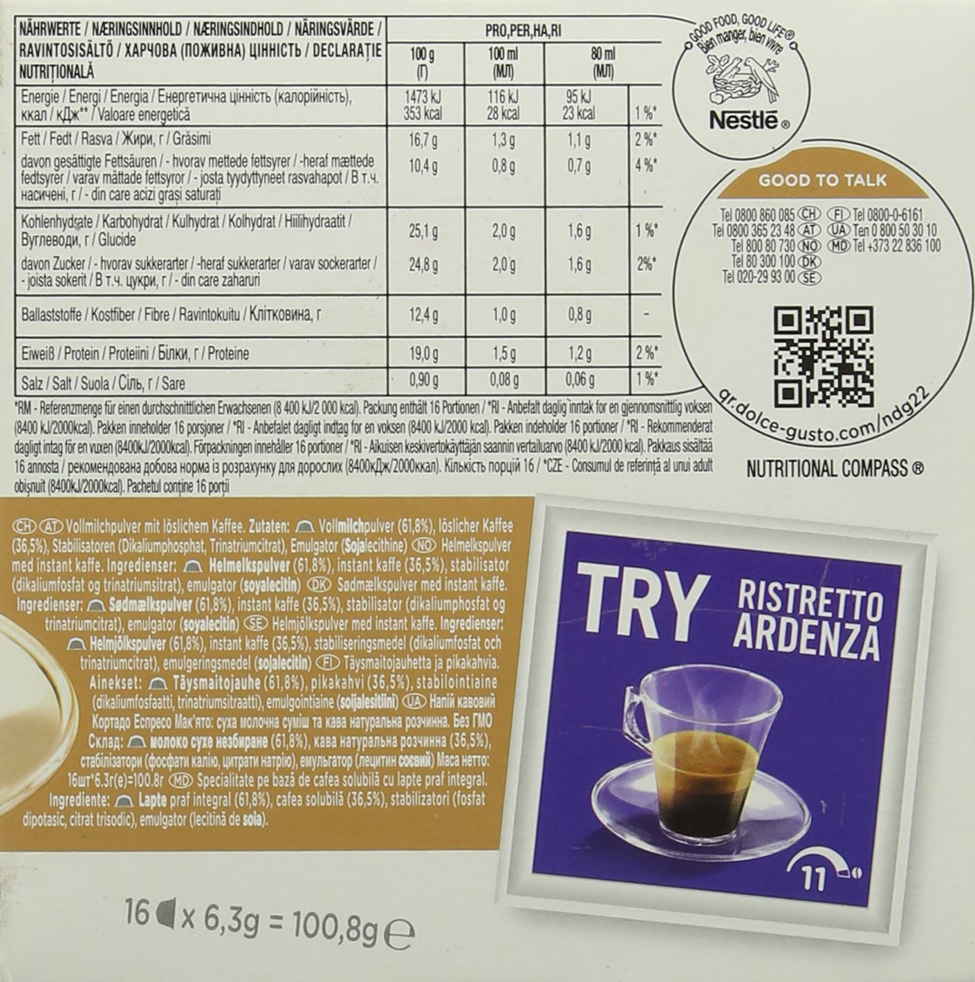 NESCAFÉ Dolce Gusto Cortado Espresso Macchiato Coffee Pods, 16 Capsules