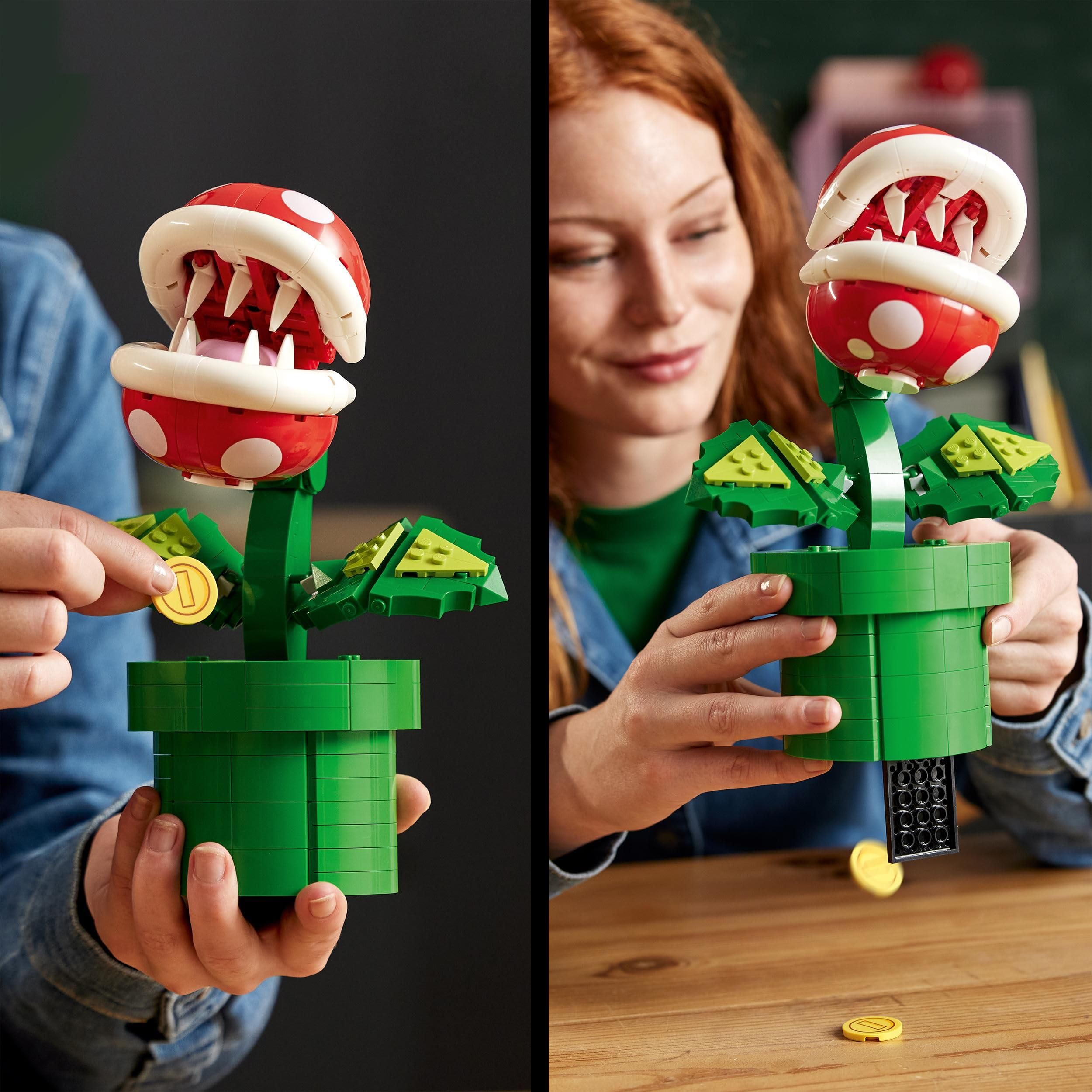 Lego 71426 Super Mario Piranha-Pflanze Set, bewegliche Figur mit Pfeife und 2 Münzelementen, Modellbausatz für Erwachsene zum Bauen, Schlafzimmer-Deko, Geschenk für Männer, Frauen und Jugendliche 5
