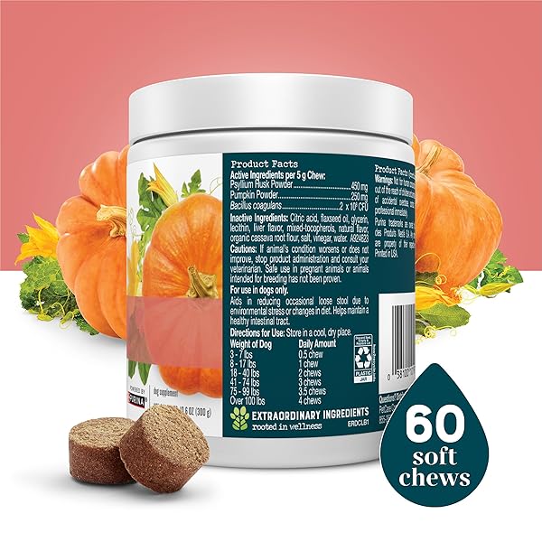 EVERROOT BY PURINA DIGESTION DOG SUPPLEMENTS SOFT CHEWS – 10.6 OZ. CANISTER