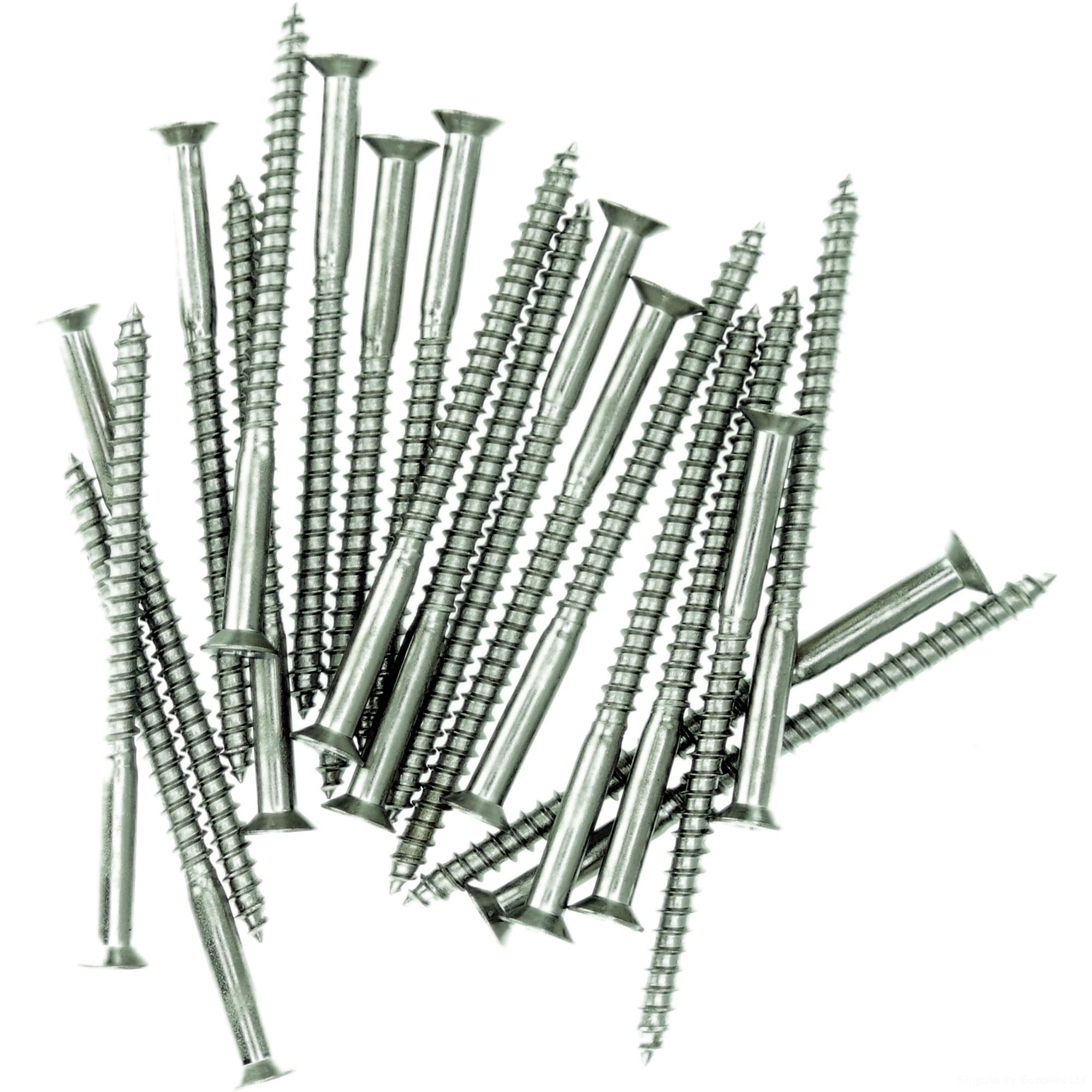 No.8 x 1.18 (4.0mm x 30mm) Pozi Countersunk Wood Screw - Stainless Steel (A2) (Pack of 20)