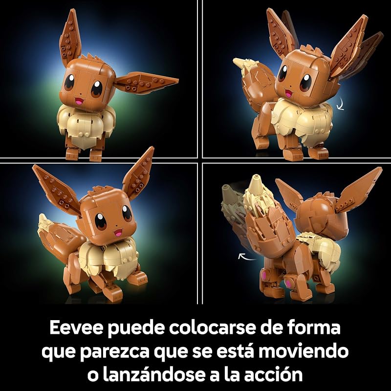 Pokémon Eevee - Kit de Construcción para Adultos - Maqueta 3D de Puzzle Anime - Figura Articulada con Extremidades, Orejas y Cola Móviles - Decoración de la Habitación - Regalo Gamer - 72151