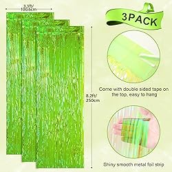 Voircoloria 3 Pack 3.3x8.2 Feet Neon Green Foil