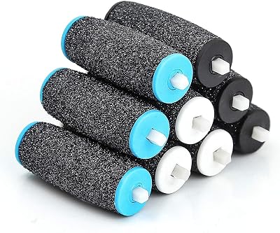 CANVALITE 9Pcs Pedi Replacement Rollers 3 Coarse Levels Extra Rough