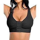 FeelinGirl Post Surgery Compression Bra for Women's Front Closure Bra with Adjustable Straps Wirefree