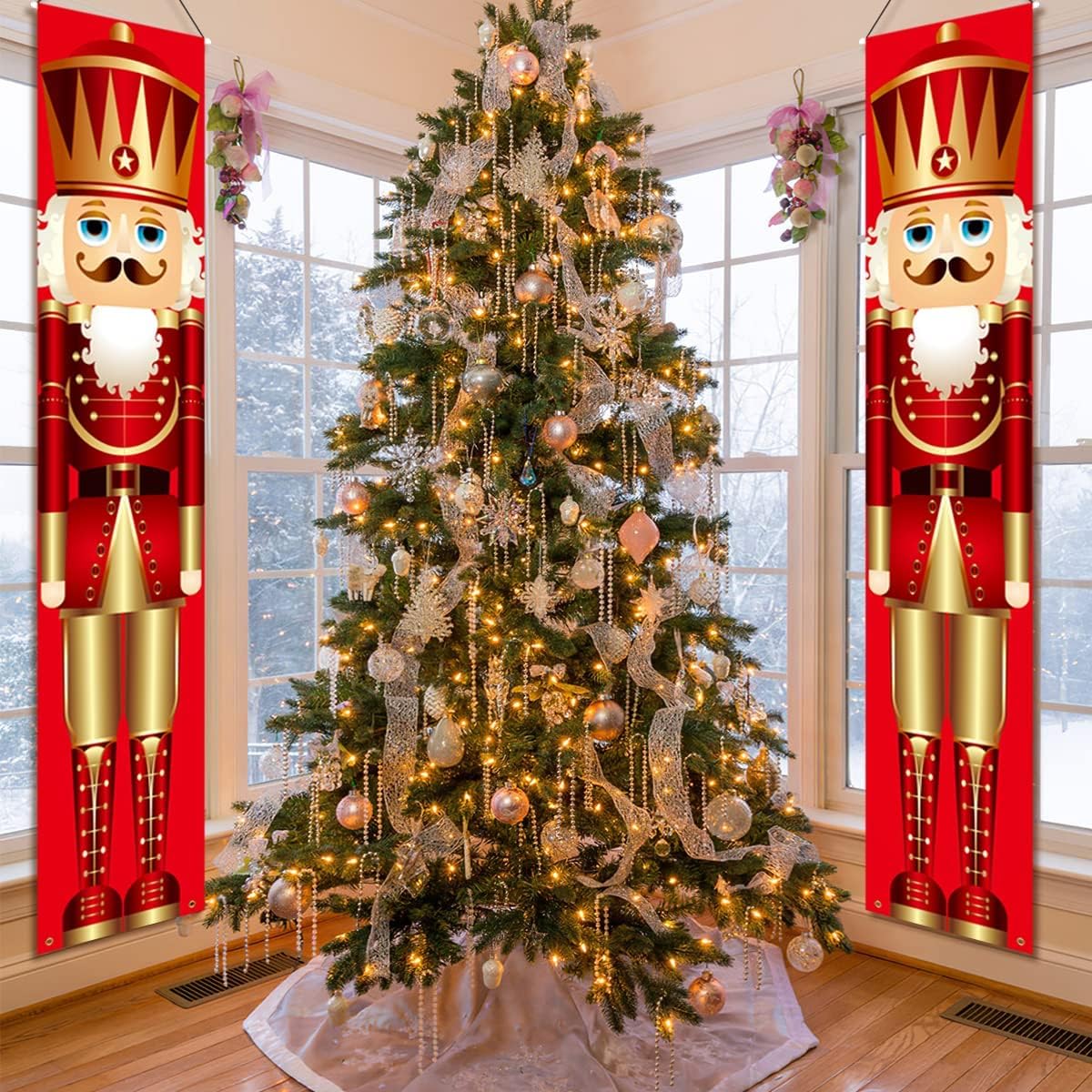 Nutcrackers - WODICY Nutcracker Christmas Decorations, Nutcracker Porch Signs 11.8 x 70.8 in, Outdoor Nutcracker Banner Life Size Soldier Model Nutcracker Banners for Front Door Xmas Décor