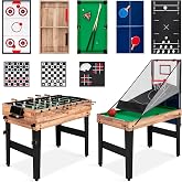 Best Choice Products 13-in-1 Combo Game Table for Kids &amp; Adults, Natural | 13 games, game room, 50+ accessories, stacked storage, foosball, air hockey, ping pong, basketball, pool table, chess &amp; more