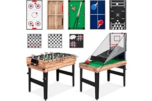 Best Choice Products 13-in-1 Combo Game Table Set for Home, Game Room, Friends & Family w/Ping Pong, Foosball, Basketball, Air Hockey, Archery, Chess, Checkers, Shuffleboard, Bowling