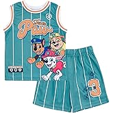 Paw Patrol Mesh Jersey Athletic Tank Top and Basketball Shorts Outfit Set Toddler to Big Kid Sizes (2T - 10-12)