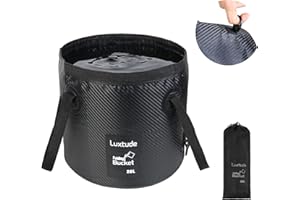 Luxtude Collapsible Bucket with Handle, 5 Gallon(20L), Portable & Ultra Lightweight Outdoor Basin Bucket, Folding Bucket for Fishing, Camping, Hiking