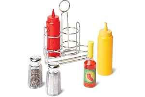 Melissa & Doug 6-Piece Condiments, Play Food Set with Kids Play Kitchen Accessories, Preschool Learning Toys for Girls & Boys 3+