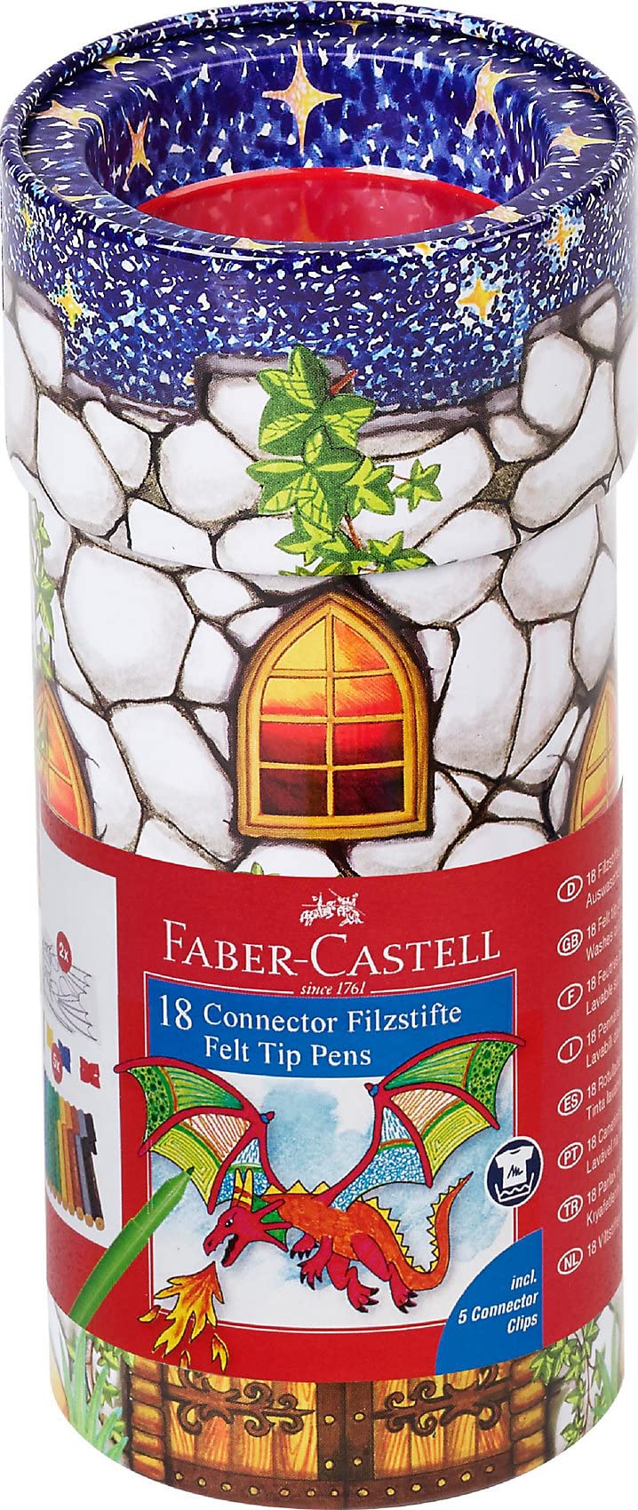 Faber-Castell Colour Connector Pens Castle - Set of 18