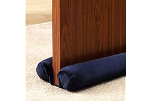 TORMAYS TumiMallody Door Draft Stopper, 2''Gap Door Draft Blocker,Noise Light Weather Stripping, 32" to 38" Adjustable Length Breeze Door Sweeps,Washable Door Seal Strip,Velvet Draft Guard (36 inch, Navy)
