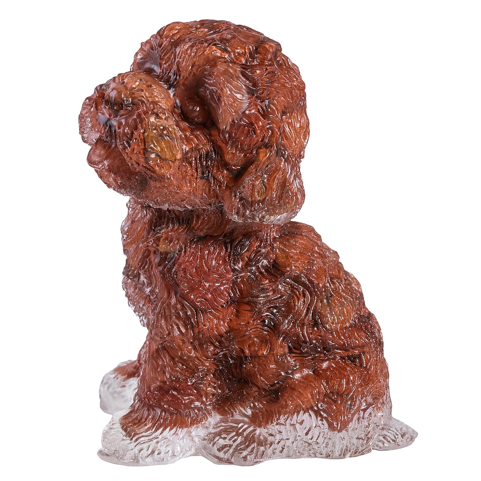 Mookaitedecor 6.5cm Red Jasper Crystal Sitting Dog Figurine - Healing Crystal Puppy Ornament for Home, Gift for Dog Lover, Resin Animal Stone Statue, Good Luck Desk & Cute Room Decor