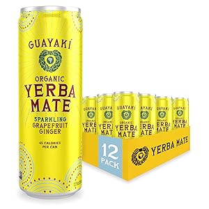 Guayaki Yerba Mate | Organic Alternative to Herbal Tea, Coffee and Energy Drink | Sparkling Grapefruit Ginger | 80 mg of Caffeine | 12 Oz | Pack of 12
