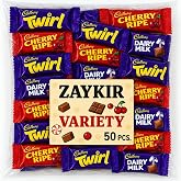 Cadbary Chocolate Bars Bulky Bag Candy for Parties &amp; Gifts (Variety Mix - 50Pc)