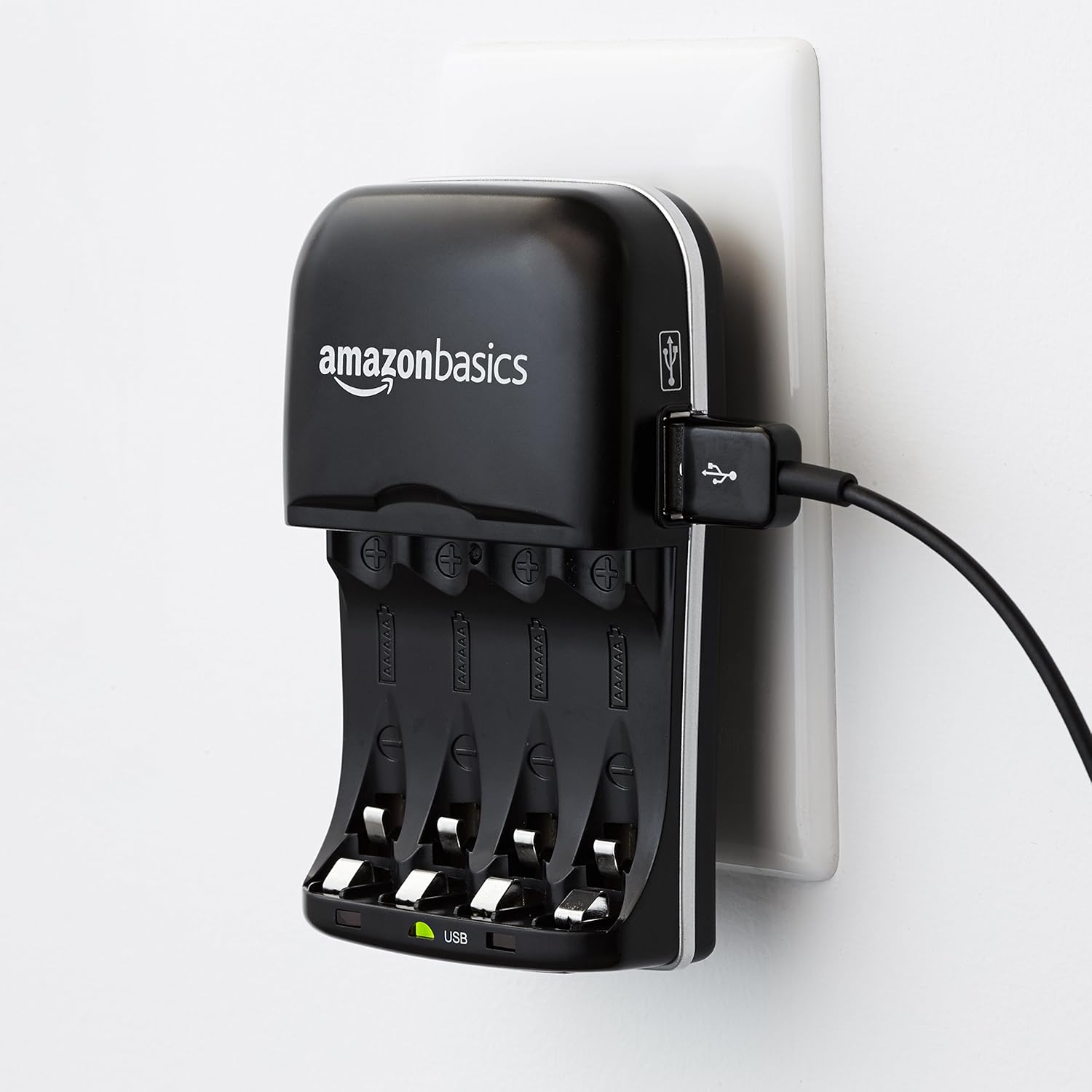 Basics Ni-MH AA & AAA Battery Charger With USB Port for Rechargeable Batteries: Home Audio & Theater