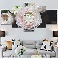 SIGNWIN 5 Panel Canvas Wall Art Modern Art Bohemian Bouquet Colorful Cool Floral Group Multicolor Photography Realism for Home Decorations Ready to Hang - 60
