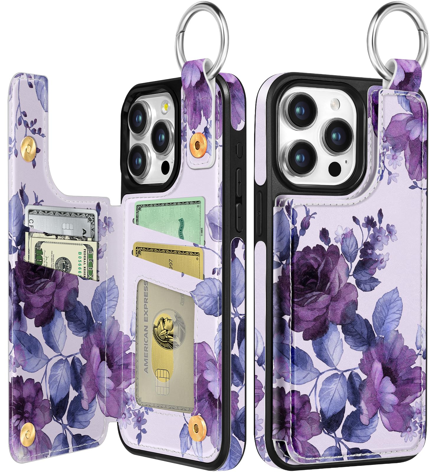 Lotadilo for iPhone 15 Pro Wallet Case with Card