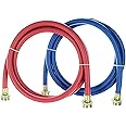Rubber Washing Machine Hoses - 6 Foot - Color Coded by Kelaro