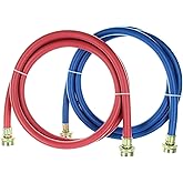 Rubber Washing Machine Hoses - 6 Foot - Color Coded by Kelaro