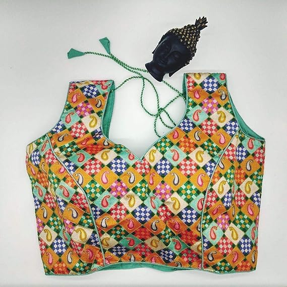 BALAMSHA Women's Polyester Digital Printed Blouse with Boat Neck(Free Size)