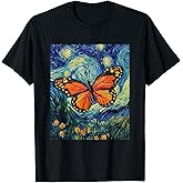 Cute Butterfly - Van Gogh Style - Starry Night T-Shirt