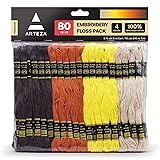 ARTEZA Embroidery Thread, 80 Skeins, Dark