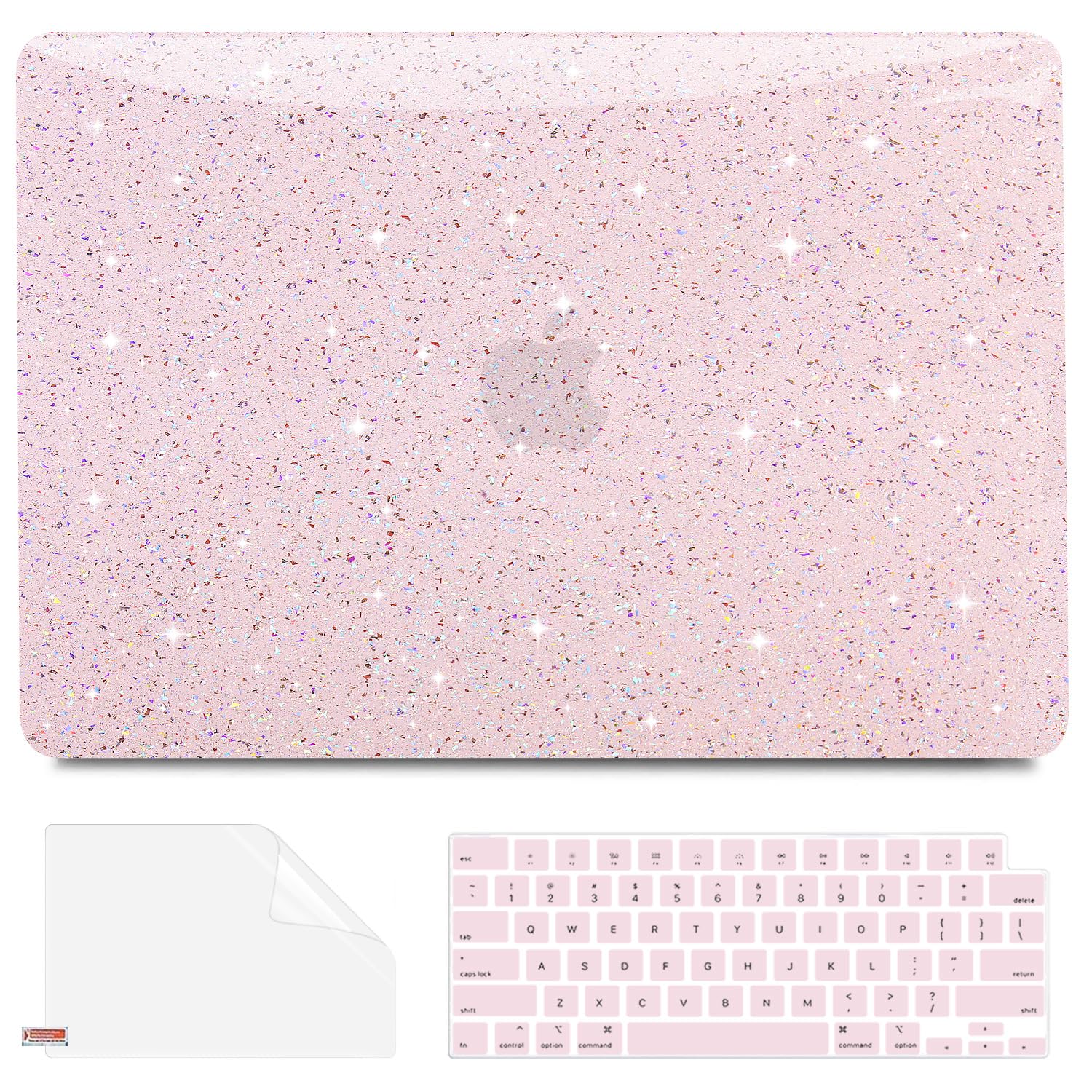 Photo 1 of ** cover only**
Anban Compatible with MacBook Air 13 inch Case 2026 2025 2024-2022 M5 M4 M3 M2 A3449 A3240 A3113 A2681, Glitter Plastic Hard Shell+Keyboard Cover+Screen Protector for MacBook Air 13.6 inch Case, Pink