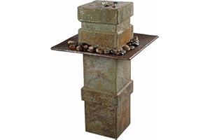 Kenroy Home 51049SL Pilaster Outdoor Floor Fountain with Copper Finish, Rustic Style, 33" Height, 20" Width, 20" Depth