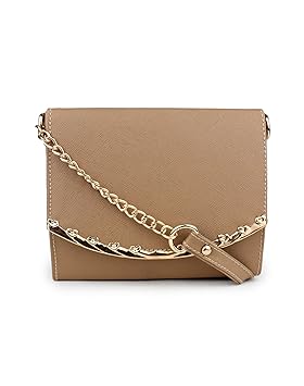 Do Bhai Womens Sling Bag (Beige,Sultan)