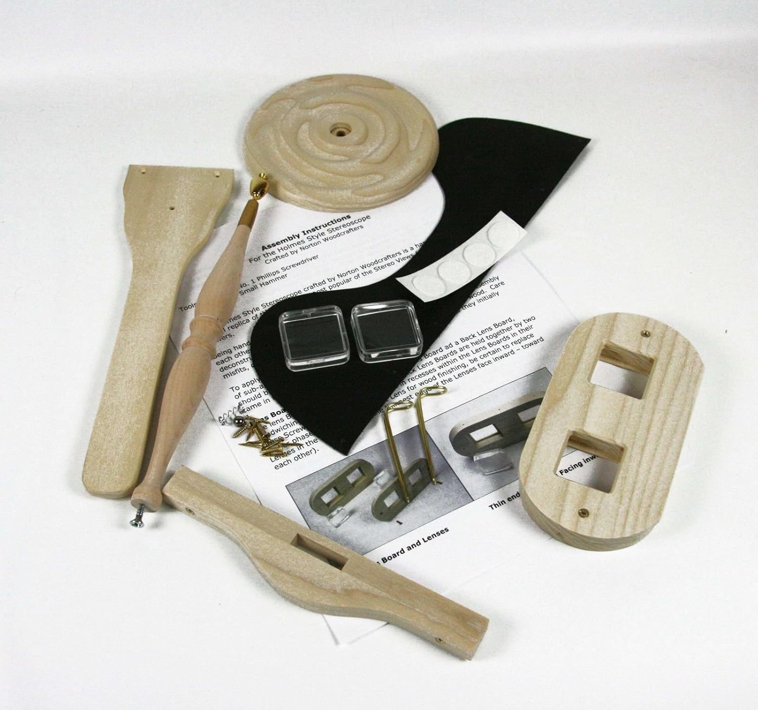 Holmes Stereoscope Viewer KIT for Stereocards (stereoviews) - Leather Hood - Pedestal Stand - Made in US