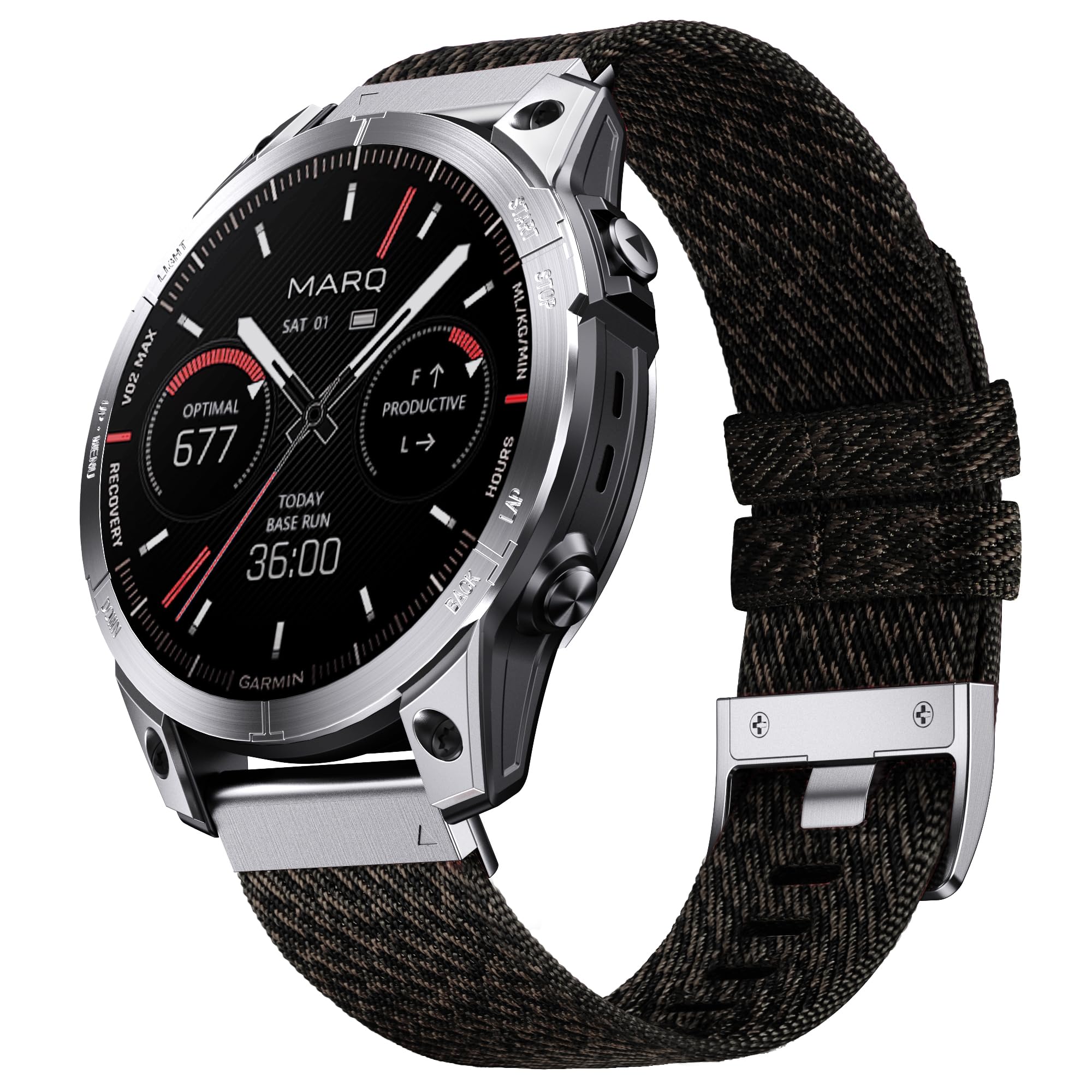 Watch Strap for Fenix 6X Pro/6X/7X Pro/7X/5X Plus/5X/3/3HR, Quickfit 26 Nylon Watch Strap for Descent MK1/2/2i/3/3i/Tactix, for Garmin Enduro/Enduro 2, Epix 51MM, Quatix 7X/7X Pro — image 1
