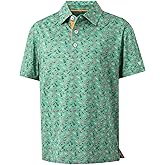 M MAELREG Boys Polo Shirt Short Sleeve Performance Dry Fit Stretch Funny Print Active Casual Collared Golf Shirts for Boy