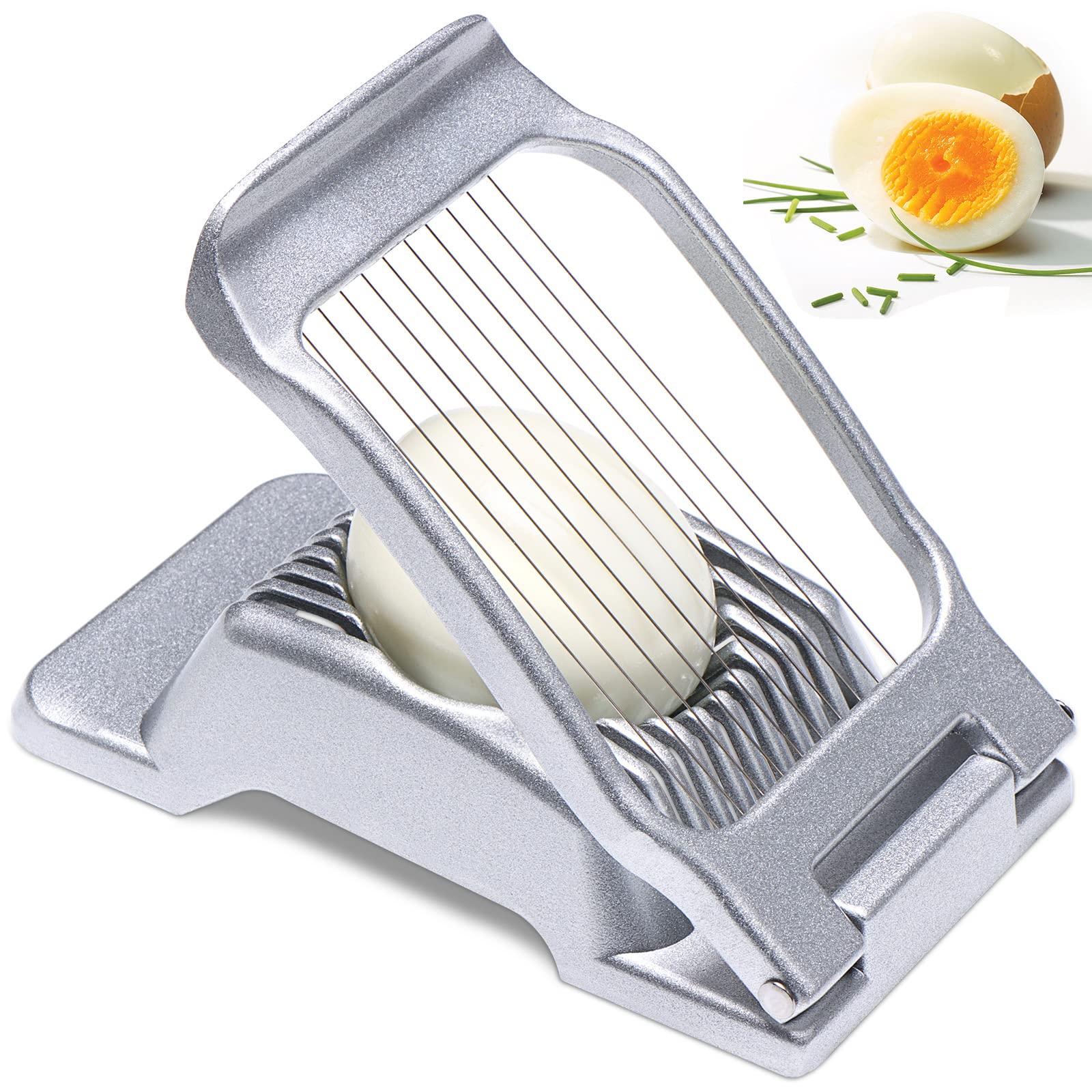 Egg Slicer for Hard Boiled Eggs,Egg Cutter with Stainless Steel Wire Heavy Duty,Egg Wedger Divider Chopper Dicer,Slice Boiled Eggs Separator Preserved Garnish Mushroom Strawberry Hams Bananas Fruit