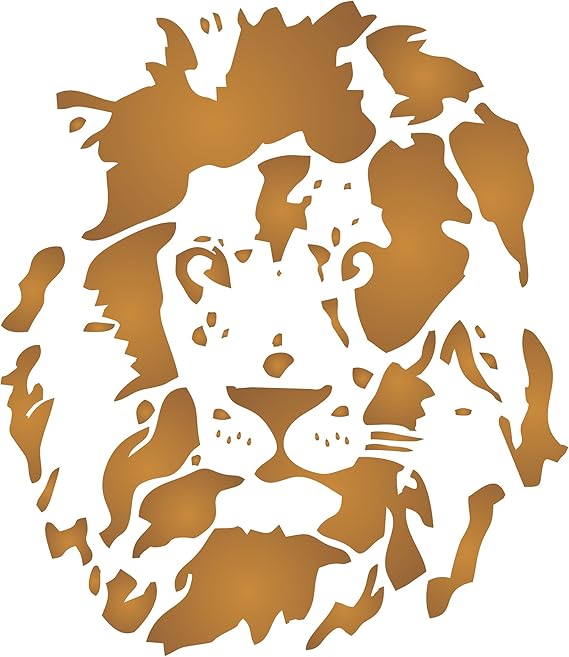 Lion Head Stencil - 16.5 x 19cm (S) - Reusable African Big Cat Animal