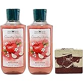 Bath & Body Works Country Apple - 2 Pack Of Body Wash with a Cherry On Top Bar Soap