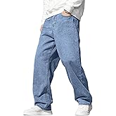 JMIERR Men's Baggy Jeans Wide Leg Skater Hip Hop Denim Pants Loose Fit Streetwear