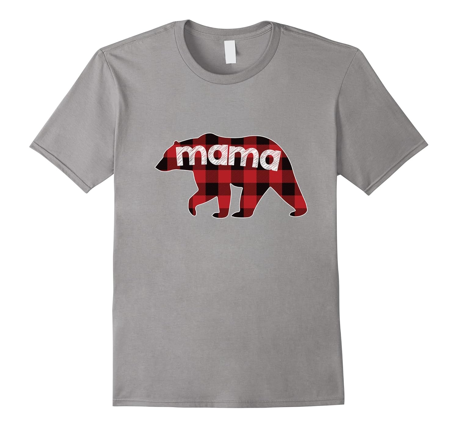 Mama Bear Plaid T Shirt, Buffalo Plaid Mama Bear Family Bear-ANZ