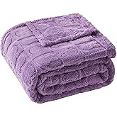 GIOKARNNA Bunny Checkered Throw Blankets,Soft Warm Blankets for Lover Women Men Friends Gifts Pets,Lightweight Fuzzy Blanket for Couch Sofa Bed Travel and Camping(Lavender,60"x80")
