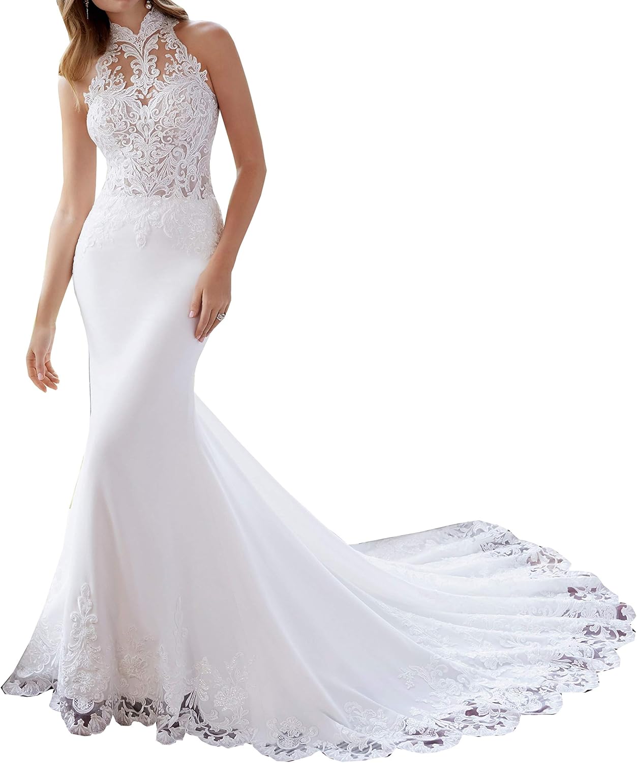 Melisa Women�s Lace Sequins Beach Mermaid Wedding Dresses