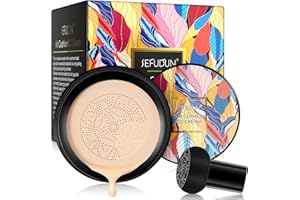 CLOXENY Mushroom Head Air Cushion CC Cream,CC Cream Foundation,Moisturizing Concealer Foundation Makeup,Long Lasting Nude CC Cream Cushion,for All Skin Types