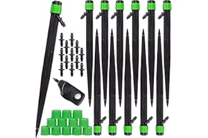 CARPATHEN 12pcs Drip Irrigation Emitters - Compatible with ¼ inch Drip Irrigation Tubing - 360 Degree Adjustable Flow Garden Irrigation Drippers for Drip Irrigation System - Spare Parts Included