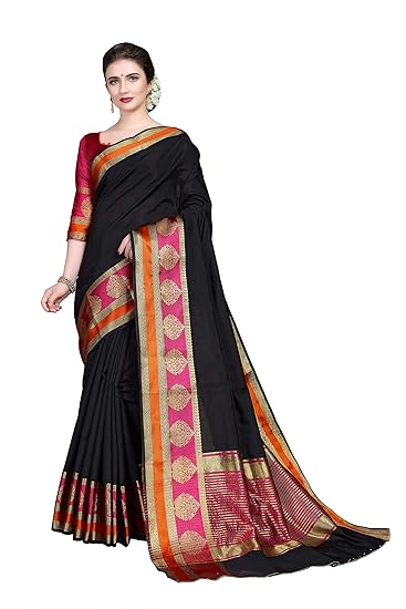 Women's Banarasi Art Silk Saree With Unstitched Blouse Piece