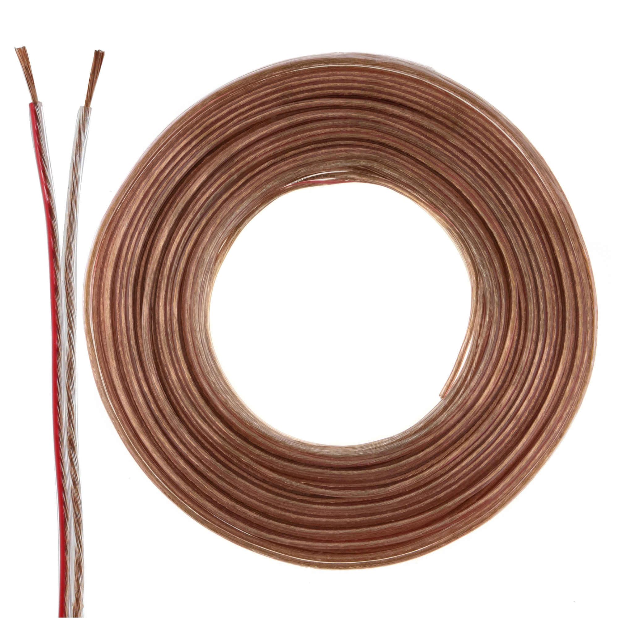 Speaker Cable 25 m 2 x 0.75 mm² 100% CCA Copper Audio Cable Transparent