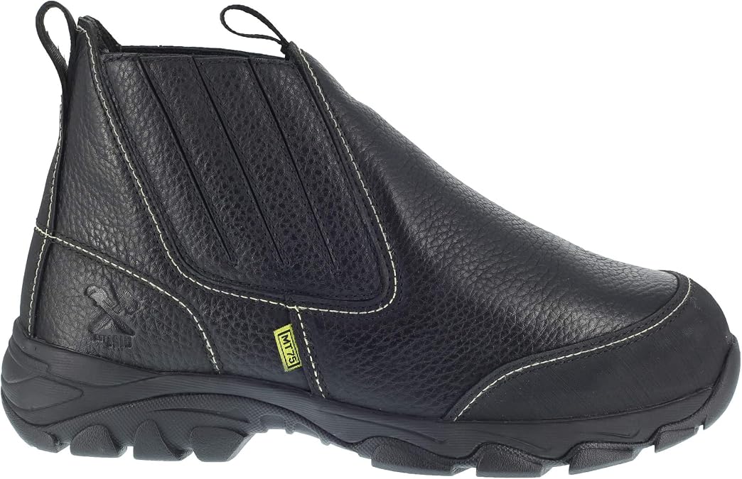 Iron Age Mens Galvanizer Slip On Work/Duty Boots Black Shoes