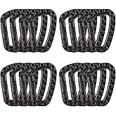 16 Pack Tactical Carabiners Keychain D Rings Spring Snap Gear Clip Utility Hooks Backpack Hanging Buckle Travelling for Camping