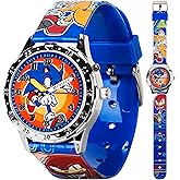 Sonic The Hedgehog Kids' Analog Watch - Colorful Dial with Sonic, Tails, and Knuckles, Durable Blue Strap, Perfect for Young Gamers